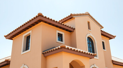 Obraz premium Mediterranean Villa: Luxury Home Architectural Design, Real Estate