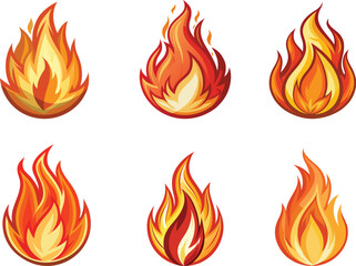Stylized Fire Flame Icon Vector Illustration