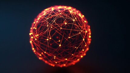 Glowing Network Lines on a Global Sphere Symbolizing Connectivity and Digital Transformation