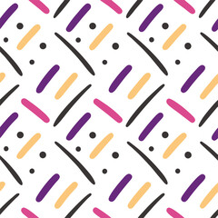 Abstract Geometric Pattern Diagonal Lines, Dots, Colorful Stripes