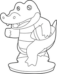 Crocodile American Football Sports Animal Vector Graphic Art Illustration