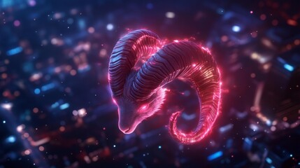 Fiery Aries Symbol with Urban Vibes. Generative AI