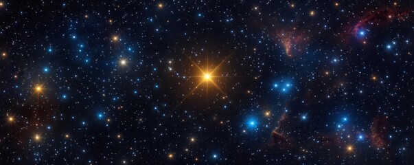 Obraz premium Golden Leo constellation shining brightly in a vibrant galaxy of swirling stardust