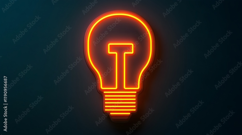 Poster glowing lightbulb icon with minimal circuitry symbolizing ideas and innovation
