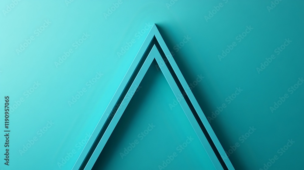 Poster upward pointing gradient triangle 3d of success and direction concept