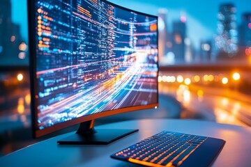 A sleek new monitor showcasing its VGA port compatibility alongside modern connections