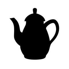 Simple Black Silhouette of a Teapot
