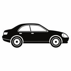 Fototapeta premium Car black silhouette vector illustration and white background
