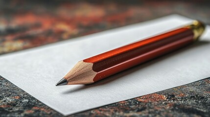 Orange pencil resting on scattered pencil shavings on a plain surface