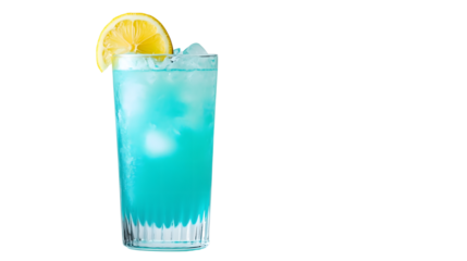 Striking Blue Lagoon Cocktail with Lemon Garnish