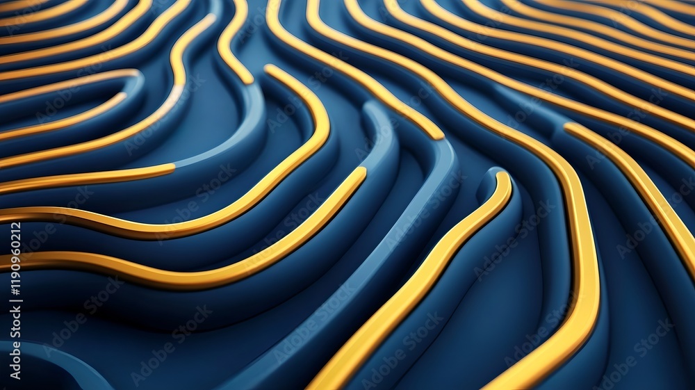 Aufkleber dynamic abstract paths concept,3d