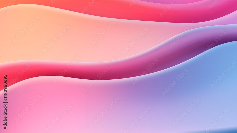 Poster flowing gradient abstract wave formations with energetic 3d design
