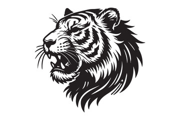 bengal tiger head silhouette vector