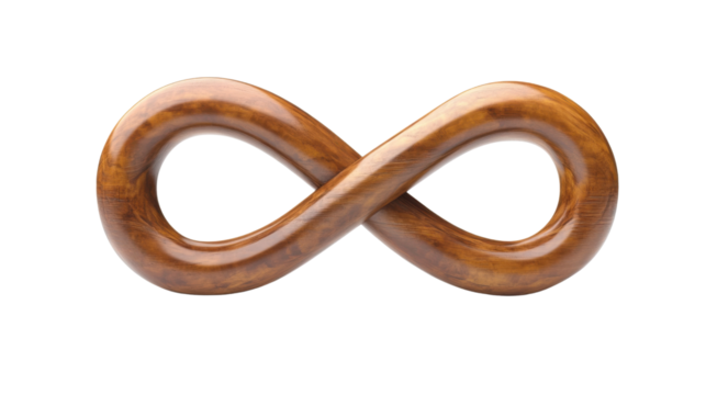 Golden Infinite sign isolated on white background 