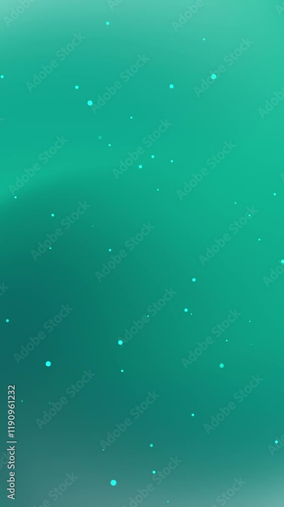 Poster an abstract image featuring a teal gradient background overlaid with sparsely scattered small light 