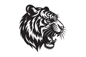 bengal tiger head silhouette vector