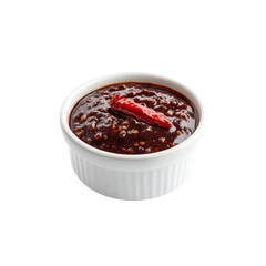 Spicy Chili Sauce in White Bowl - Close Up View