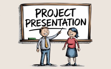 Obraz premium Businesspeople giving a project presentation together