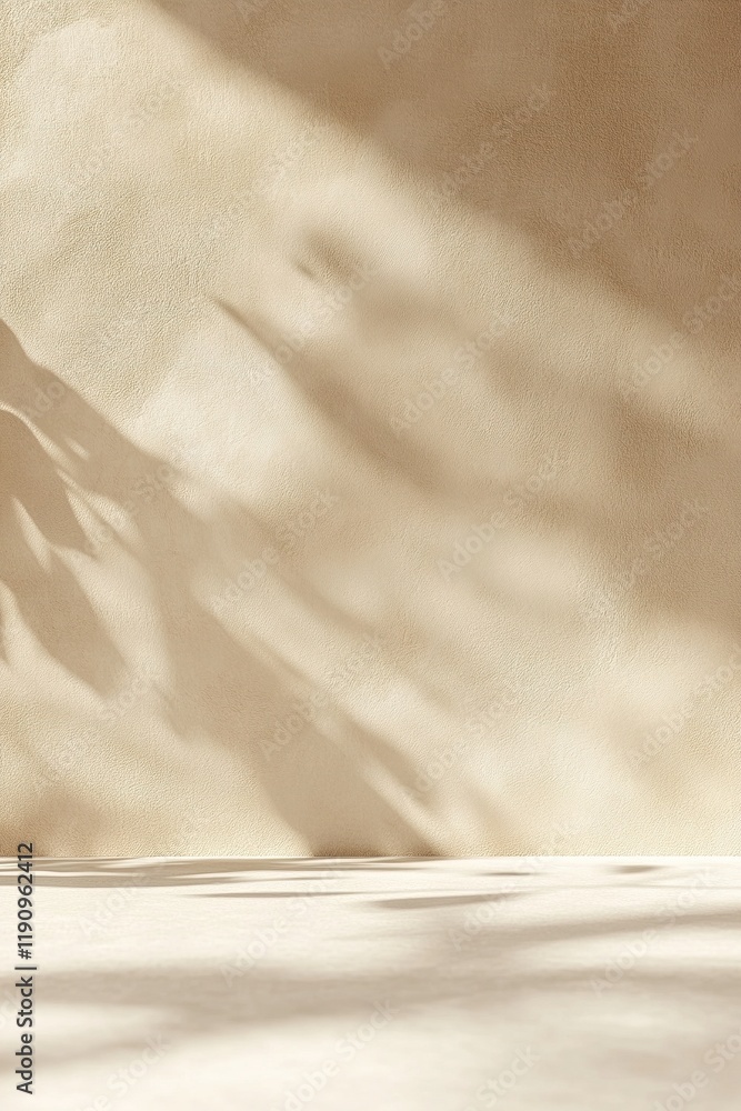 Poster minimalist background with soft clay texture and warm beige tones creating a serene atmosphere ideal