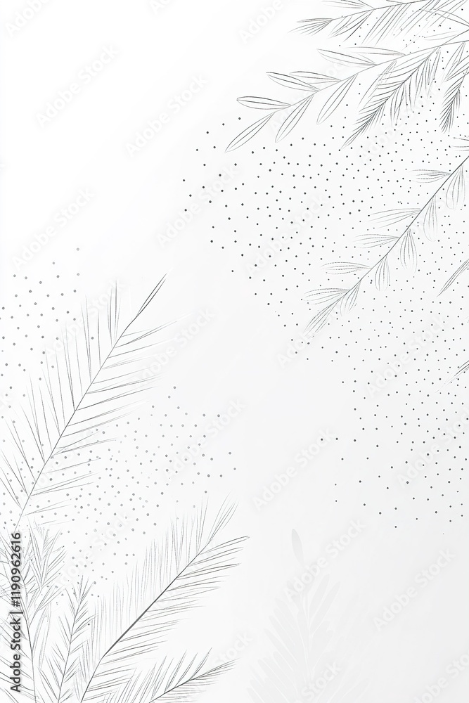 Poster hand-drawn scandinavian patterns on soft gray backdrop suitable for modern artistic applications in 