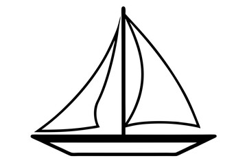 Classic Sailboat Icon with Sweeping Sails in SVG Format