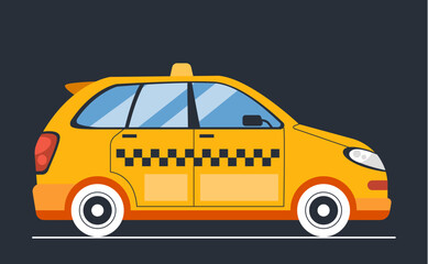 Yellow taxi car service city isolated concept. Vector flat graphic design illustration