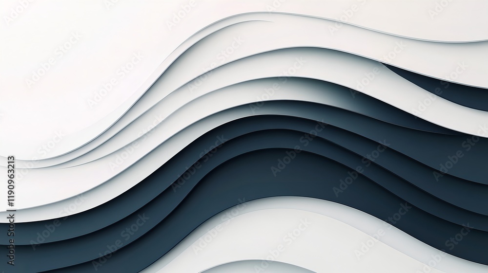Poster sleek monochrome layered backdrop with sharp geometric edges in corporate design theme