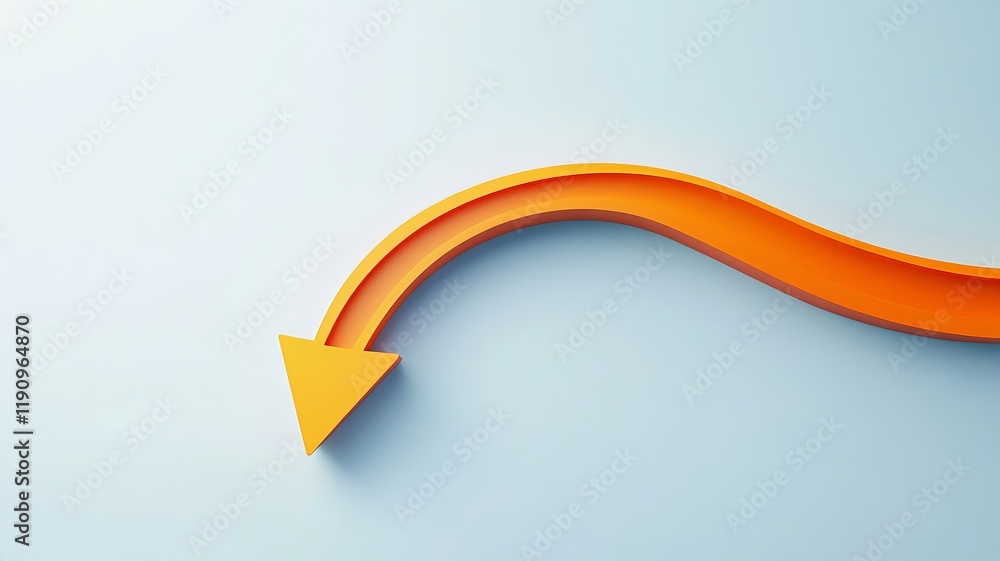 Poster dynamic abstract arrow swirl with clean gradient tones,3d of progress and direction