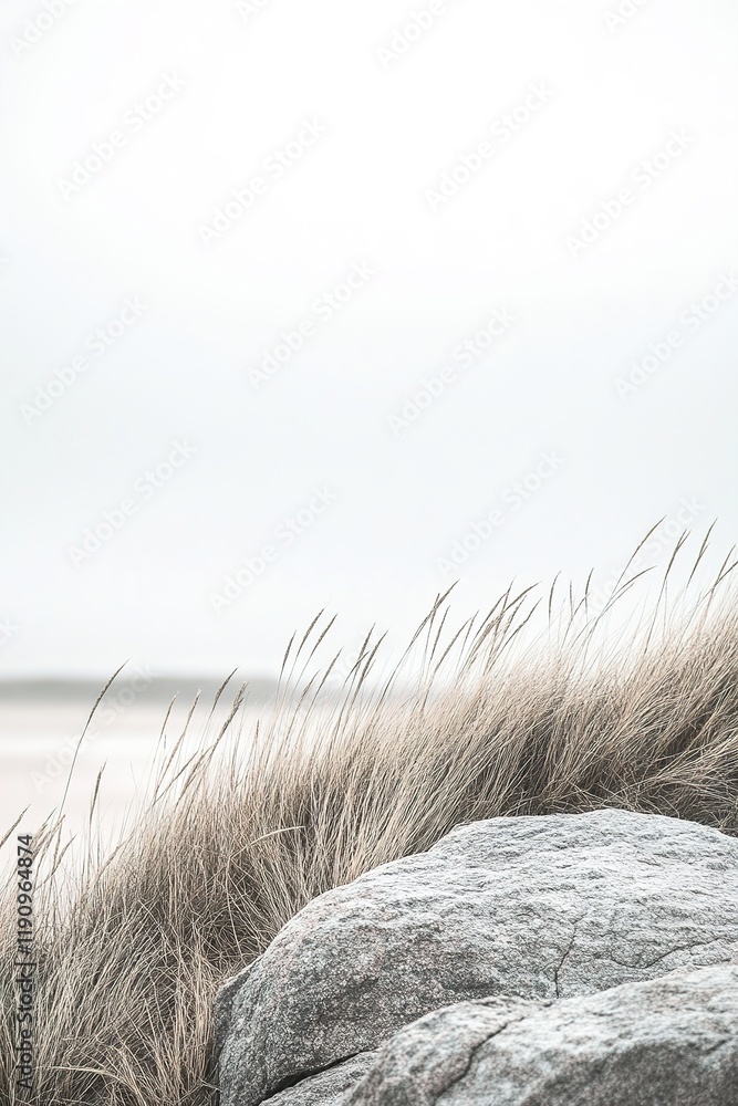 Poster minimalist nordic background with smooth stone texture and pastel accents creating a calming modern 