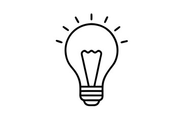Creative Light Bulb Icon with Glowing Filament - Innovative Design Concept