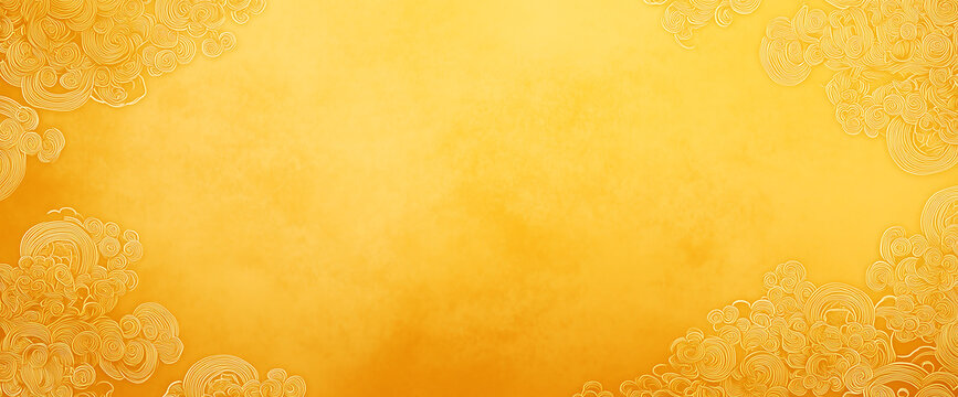 Golden textured background with intricate Chinese floral patterns, elegant and minimalistic design for festive themes