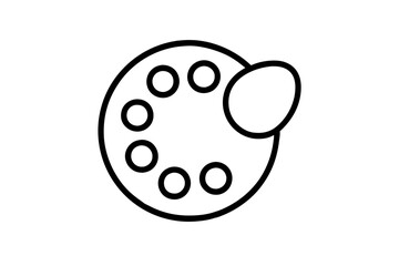 Colorful Creative Paint Palette Icon Vector Design