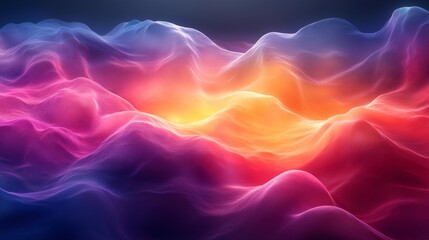Fototapeta premium Vivid Abstract Colorful Waves. Generative AI