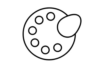 Colorful Creative Paint Palette Icon Vector Design