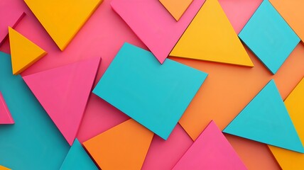 Vibrant Geometric Pattern with Overlapping Triangular Shapes for Abstract Modern Design