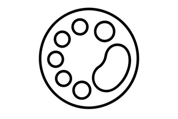 Vibrant Creative Paint Palette Icon Vector Illustration - Colorful Art Design