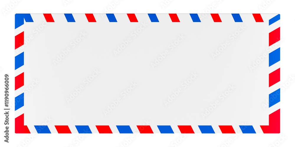 Poster blank envelope, front view. template, mock up. 3d rendering isolated on transparent background