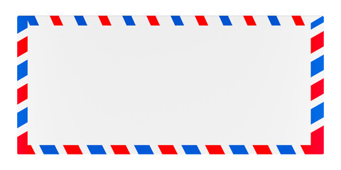 Obraz premium Blank Envelope, front view. Template, mock up. 3D rendering isolated on transparent background