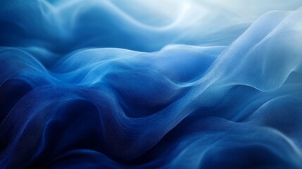 Obraz premium Abstract blue waves with soft texture. Generative AI