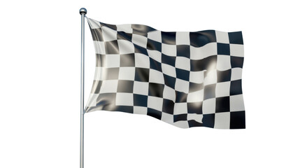 checkered flag end of race indication isolated on white background 