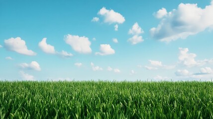 Obraz premium Dramatic Stormy Skies Over Lush Green Meadow Landscape with Copy Space
