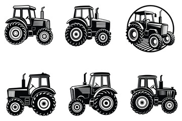tractor vector art silhouette