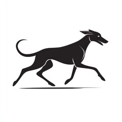 Dog running, white background. Pet vector.