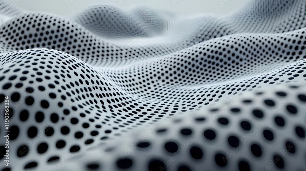 Aufkleber minimalist dots and lines forming a connected 3d structure with innovation theme