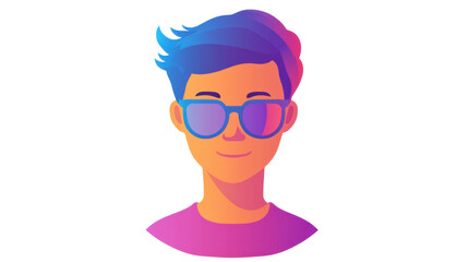 Brightly colored user avatar icon transparent background