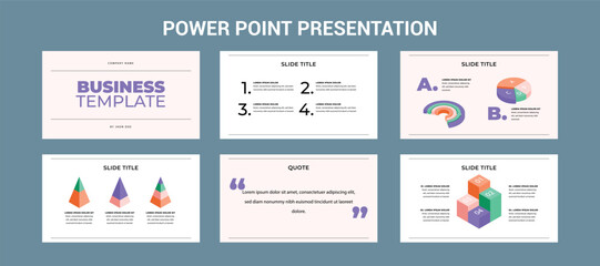 Modern presentation slide templates. Infographic elements template set for web, print, annual report brochure, business flyer leaflet marketing and advertising template. Vector Illustration.