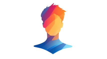 Brightly colored user avatar icon transparent background