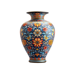 Ornate Blue and Gold Floral Porcelain Vase