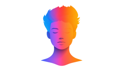 Brightly colored user avatar icon transparent background