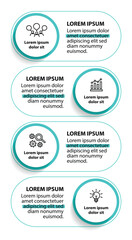 4 steps infographic template with 4 options. Flowchart that can be used for business report, data visualization and presentation. Timeline infographic elements vector illustration.